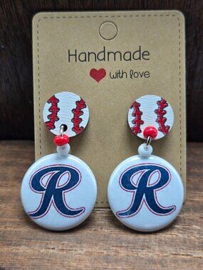 NWT Tacoma Rainiers Earrings Pierced Pacific Coast League AAA Minor Handmade